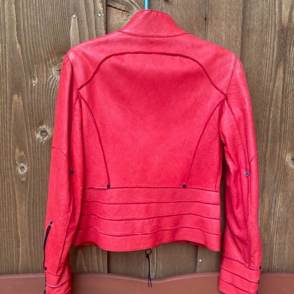 NEW with TAGS Benedetta Novi Red Leather Jacket - Picture 4 of 7